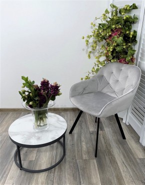 Стул GALE 360 град. поворот. BLUVEL-03 LIGHT GREY, велюр/ черный каркас, М-City в Златоусте - zlatoust.mebel24.online | фото 6