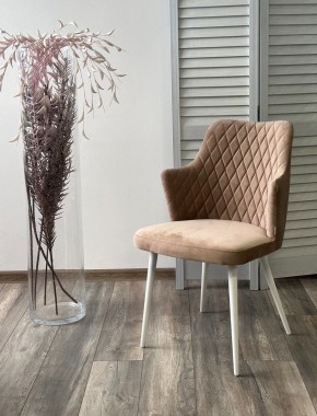 Стул HERMAN 360 град. БЕЖЕВЫЙ #5, велюр / белый каркас М-City в Златоусте - zlatoust.mebel24.online | фото 4