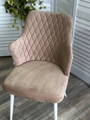 Стул HERMAN 360 град. БЕЖЕВЫЙ #5, велюр / белый каркас М-City в Златоусте - zlatoust.mebel24.online | фото 5