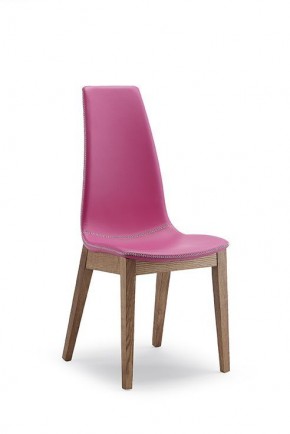 СТУЛ  SELLY, ASH WALNUT 167/ SOFT PIENO FIORE 275 FUSSIA с черн.строчкой в Златоусте - zlatoust.mebel24.online | фото