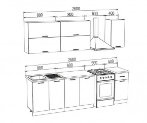 ТЕХНО-3 Кухонный гарнитур 2,0 м Компоновка №2 в Златоусте - zlatoust.mebel24.online | фото