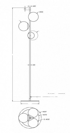 Торшер Maytoni Nostalgia MOD048FL-03G в Златоусте - zlatoust.mebel24.online | фото 3