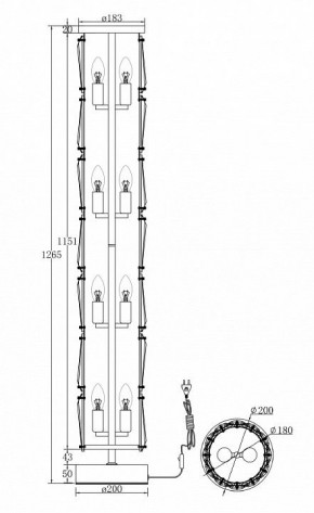 Торшер Maytoni Puntes MOD043FL-08G в Златоусте - zlatoust.mebel24.online | фото 3