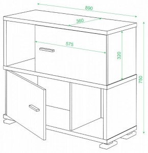 Тумба комбинированная СБ-30/2 в Златоусте - zlatoust.mebel24.online | фото 2