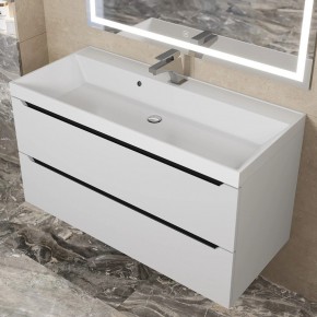 Тумба под раковину Uperwood Tanos 100 см, подвесная, белая/графит в Златоусте - zlatoust.mebel24.online | фото 10