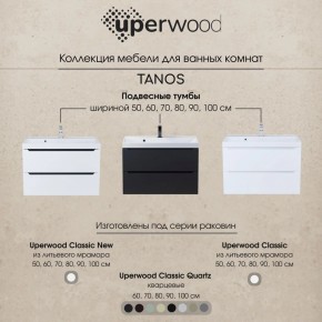 Тумба под раковину Uperwood Tanos 100 см, подвесная, белая/графит в Златоусте - zlatoust.mebel24.online | фото 12