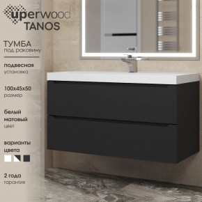 Тумба под раковину Uperwood Tanos 100 см, подвесная, черная матовая в Златоусте - zlatoust.mebel24.online | фото 3