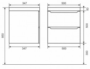 Тумба под раковину Uperwood Tanos 50 см, подвесная, белая/графит в Златоусте - zlatoust.mebel24.online | фото 6