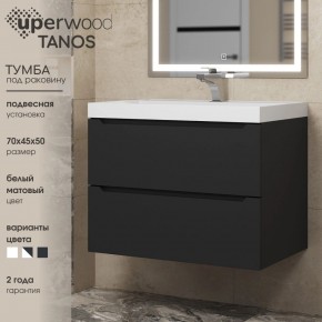 Тумба под раковину Uperwood Tanos 70 см, подвесная, черная матовая в Златоусте - zlatoust.mebel24.online | фото 3