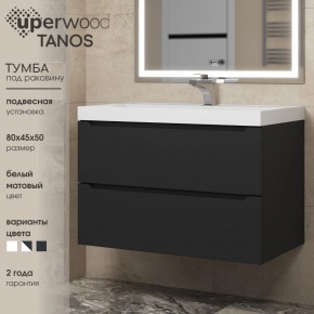 Тумба под раковину Uperwood Tanos 80 см, подвесная, черная матовая в Златоусте - zlatoust.mebel24.online | фото 3