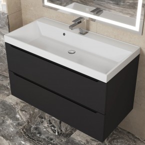 Тумба под раковину Uperwood Tanos 90 см, подвесная, черная матовая в Златоусте - zlatoust.mebel24.online | фото 11