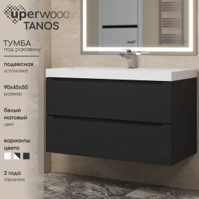 Тумба под раковину Uperwood Tanos 90 см, подвесная, черная матовая в Златоусте - zlatoust.mebel24.online | фото 3