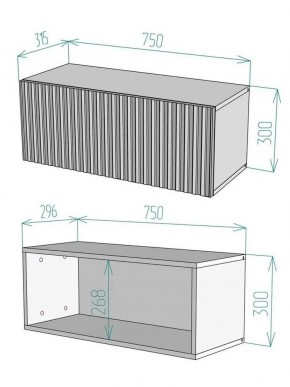 Тумба подвесная под ТВ LINES MTV1-MA 750 Темно-серый (Графит-M 10.1.25) в Златоусте - zlatoust.mebel24.online | фото 2