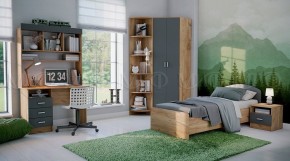 МАРТИНА Тумба прикроватная (Графит/Дуб крафт) в Златоусте - zlatoust.mebel24.online | фото 2