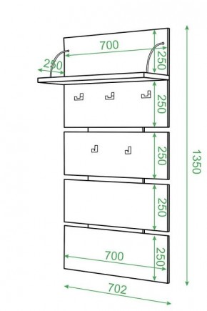 Вешалка настенная Домино нельсон СТ-50 в Златоусте - zlatoust.mebel24.online | фото 2